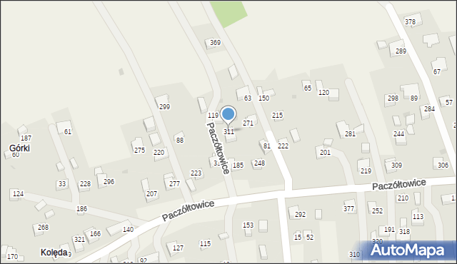 Paczółtowice, Paczółtowice, 311, mapa Paczółtowice