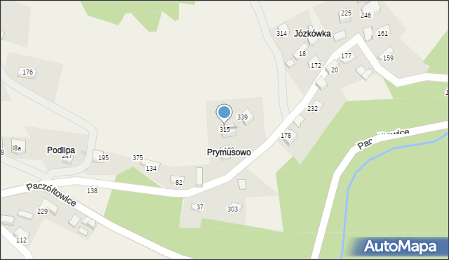 Paczółtowice, Paczółtowice, 315, mapa Paczółtowice
