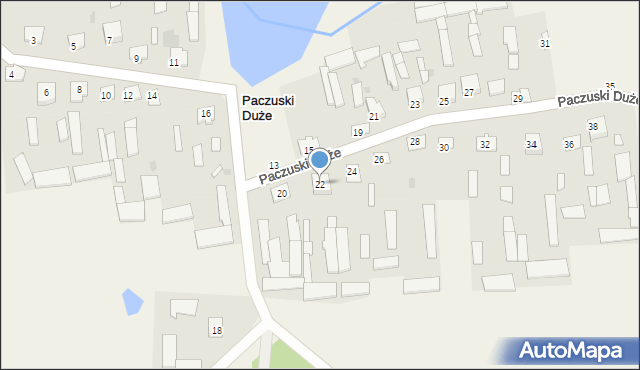 Paczuski Duże, Paczuski Duże, 22, mapa Paczuski Duże