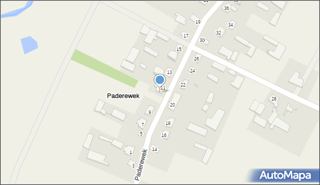 Paderewek, Paderewek, 11a, mapa Paderewek