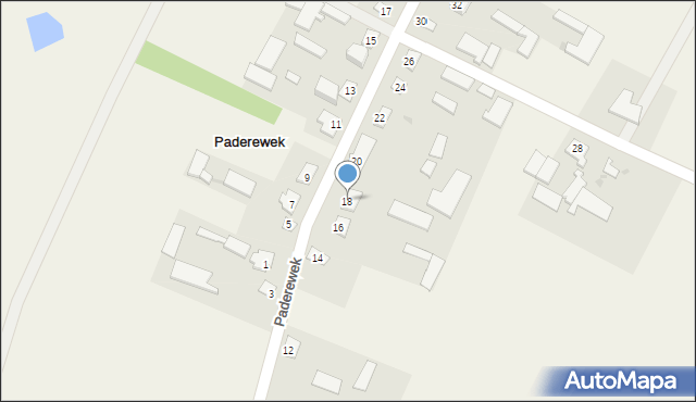 Paderewek, Paderewek, 18, mapa Paderewek