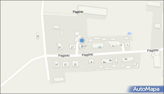 Pagórki, Pagórki, 15, mapa Pagórki