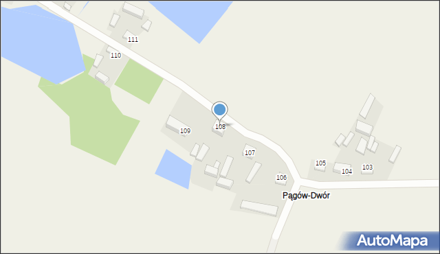 Pągów, Pągów, 108, mapa Pągów