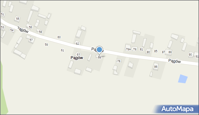 Pągów, Pągów, 64, mapa Pągów