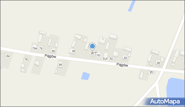 Pągów, Pągów, 90, mapa Pągów