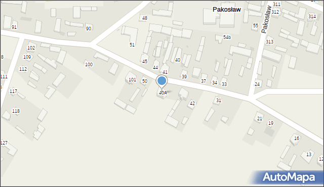 Pakosław, Pakosław, 40A, mapa Pakosław