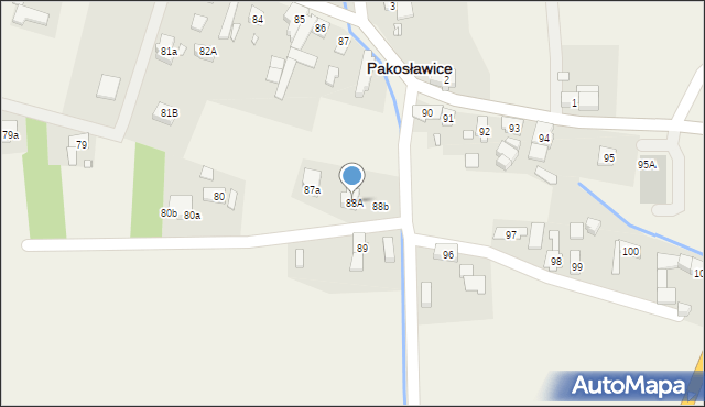 Pakosławice, Pakosławice, 88A, mapa Pakosławice