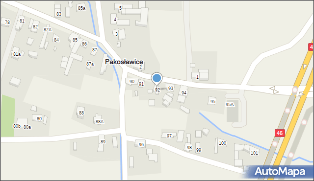 Pakosławice, Pakosławice, 92, mapa Pakosławice