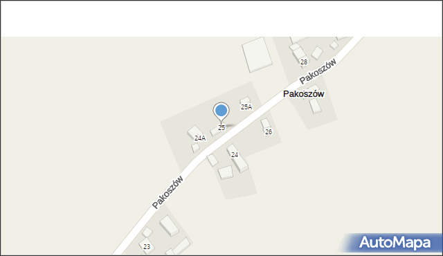 Pakoszów, Pakoszów, 25, mapa Pakoszów