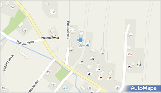 Pakoszówka, Pakoszówka, 148, mapa Pakoszówka