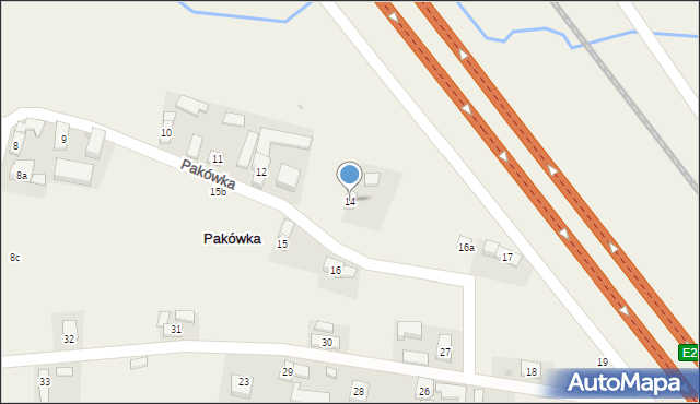 Pakówka, Pakówka, 14, mapa Pakówka