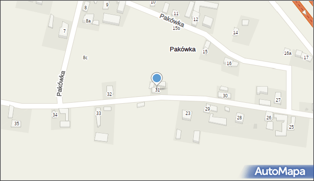 Pakówka, Pakówka, 31, mapa Pakówka