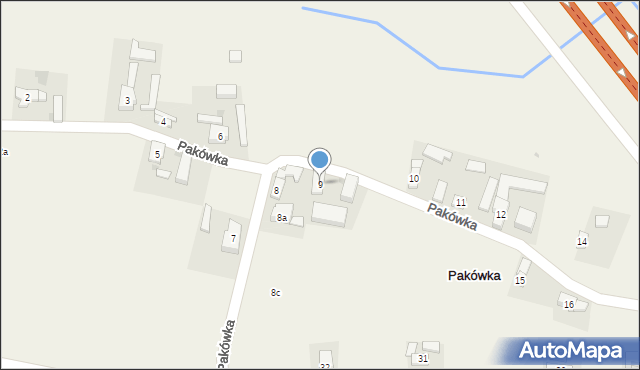 Pakówka, Pakówka, 9, mapa Pakówka