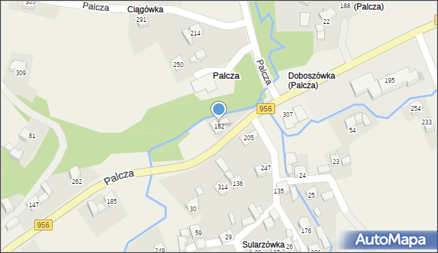 Palcza, Palcza, 182, mapa Palcza