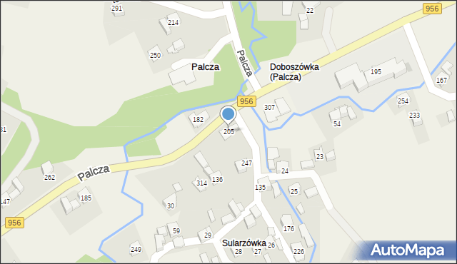 Palcza, Palcza, 205, mapa Palcza