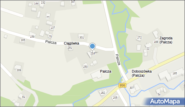 Palcza, Palcza, 214, mapa Palcza