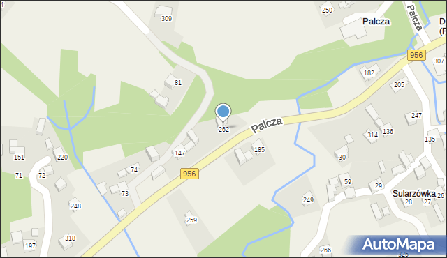 Palcza, Palcza, 262, mapa Palcza