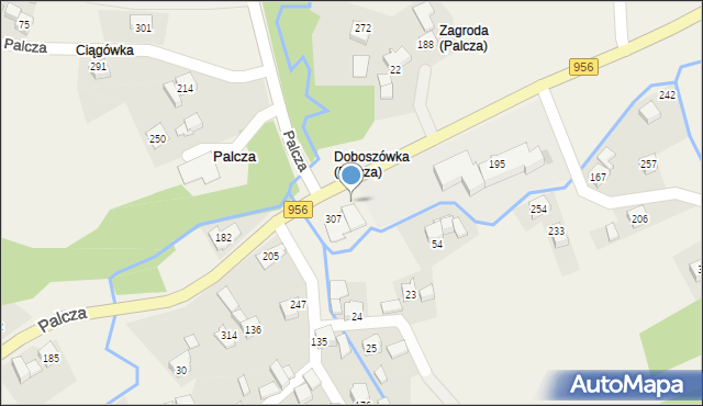 Palcza, Palcza, 308, mapa Palcza