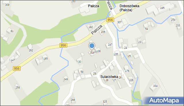 Palcza, Palcza, 314, mapa Palcza