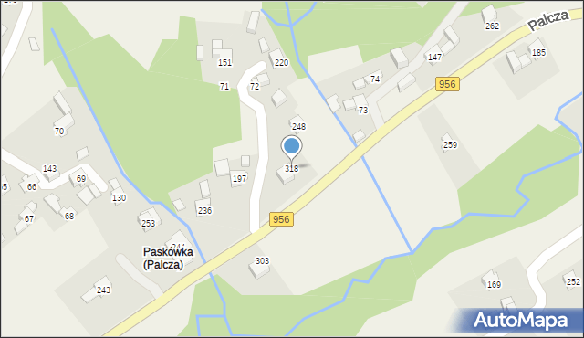 Palcza, Palcza, 318, mapa Palcza