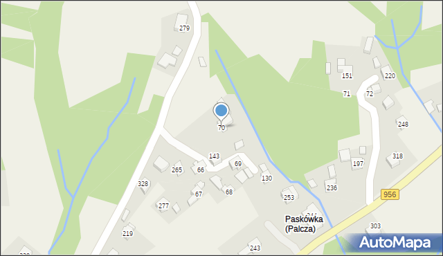 Palcza, Palcza, 70, mapa Palcza