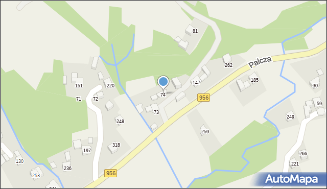 Palcza, Palcza, 74, mapa Palcza
