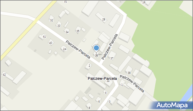 Palczew-Parcela, Palczew-Parcela, 36, mapa Palczew-Parcela