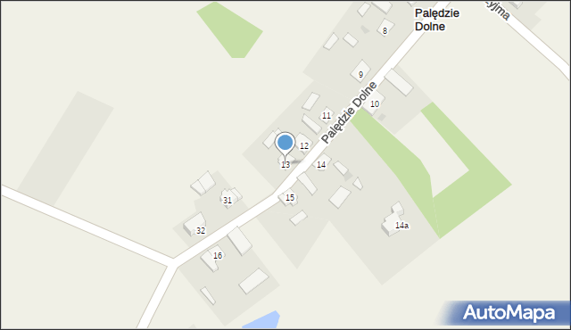 Palędzie Dolne, Palędzie Dolne, 13, mapa Palędzie Dolne