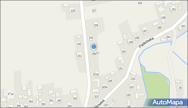 Palikówka, Palikówka, 304, mapa Palikówka