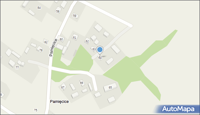 Pamięcice, Pamięcice, 64, mapa Pamięcice