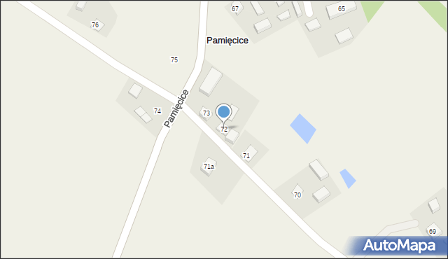 Pamięcice, Pamięcice, 72, mapa Pamięcice