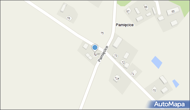 Pamięcice, Pamięcice, 74, mapa Pamięcice