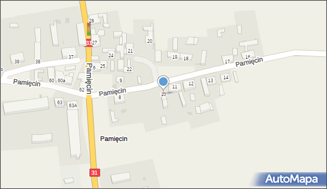 Pamięcin, Pamięcin, 10, mapa Pamięcin