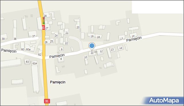 Pamięcin, Pamięcin, 11, mapa Pamięcin