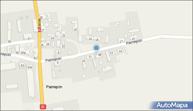 Pamięcin, Pamięcin, 12/1, mapa Pamięcin