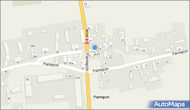 Pamięcin, Pamięcin, 25, mapa Pamięcin