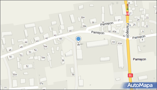 Pamięcin, Pamięcin, 65, mapa Pamięcin