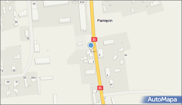 Pamięcin, Pamięcin, 7, mapa Pamięcin