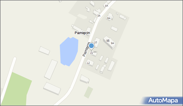 Pamięcin, Pamięcin, 11, mapa Pamięcin