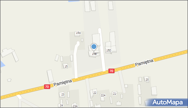 Pamiętna, Pamiętna, 15B, mapa Pamiętna