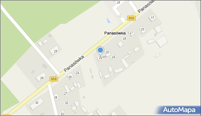 Panasówka, Panasówka, 21, mapa Panasówka