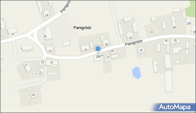 Panigródz, Panigródz, 26A, mapa Panigródz