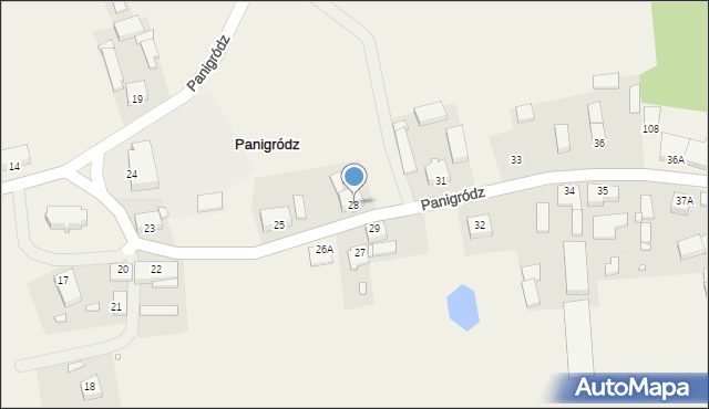 Panigródz, Panigródz, 28, mapa Panigródz