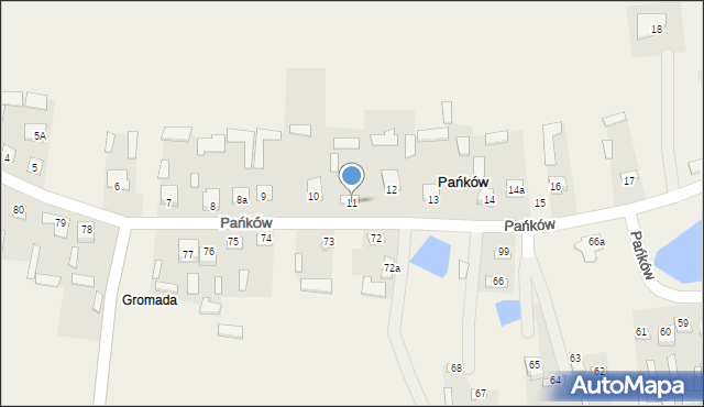 Pańków, Pańków, 11, mapa Pańków