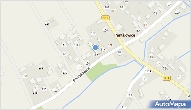 Pantalowice, Pantalowice, 116, mapa Pantalowice