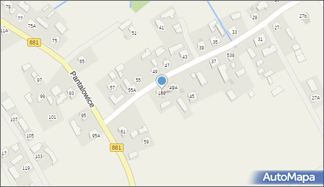 Pantalowice, Pantalowice, 189, mapa Pantalowice