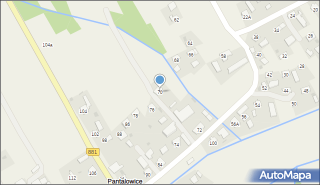 Pantalowice, Pantalowice, 70, mapa Pantalowice