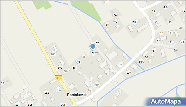 Pantalowice, Pantalowice, 76, mapa Pantalowice