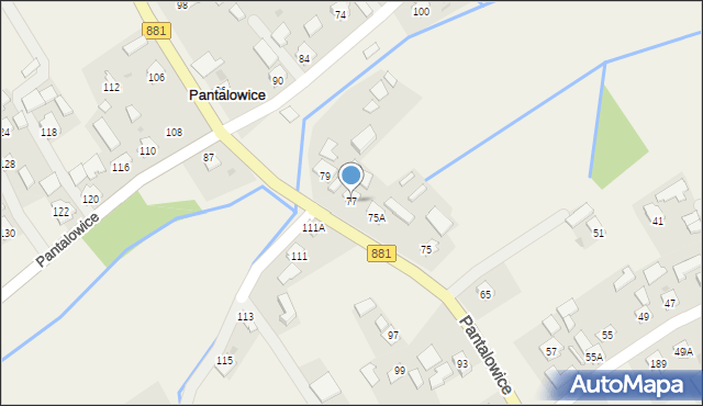 Pantalowice, Pantalowice, 77, mapa Pantalowice