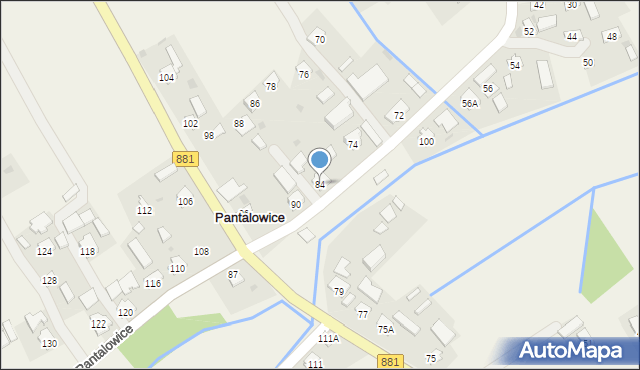 Pantalowice, Pantalowice, 84, mapa Pantalowice